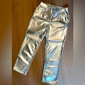 Gap High Rise Vegan Leather Cheeky Straight Pants